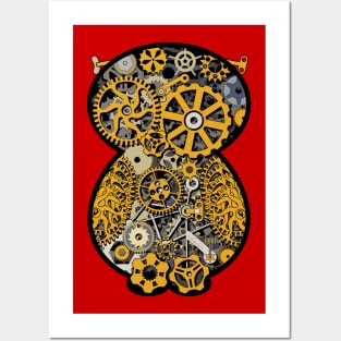 Steampunk Gears Owl Posters and Art